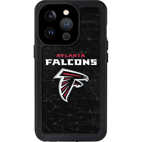 NFL Atlanta Falcons Distressed iPhone 15 Pro Waterproof Case